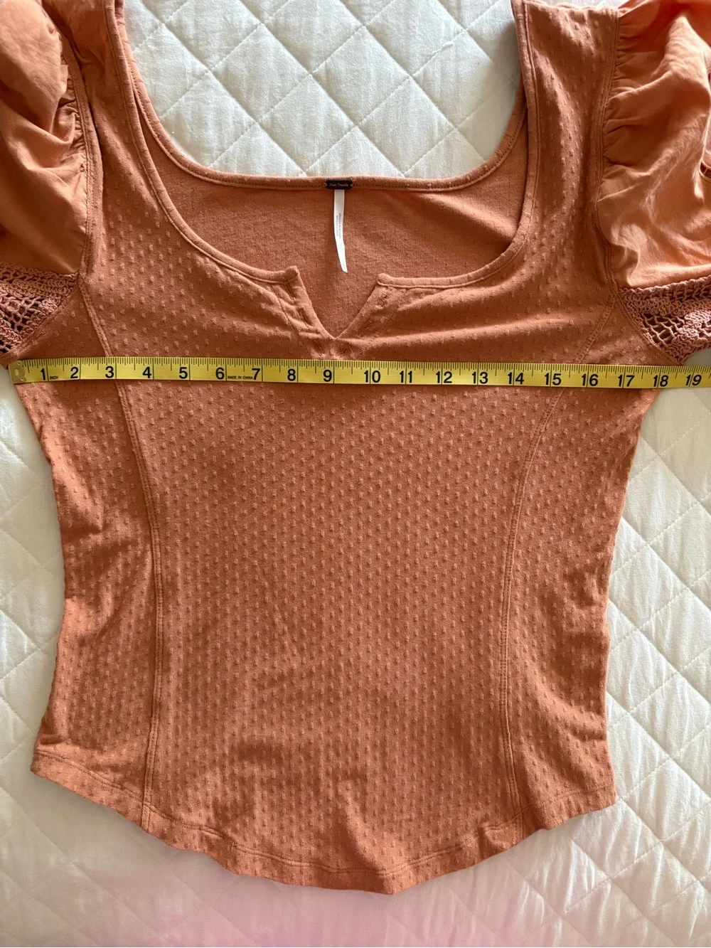 ✨ Free People Brunch Date Top - Peached Copper - Size L ✨